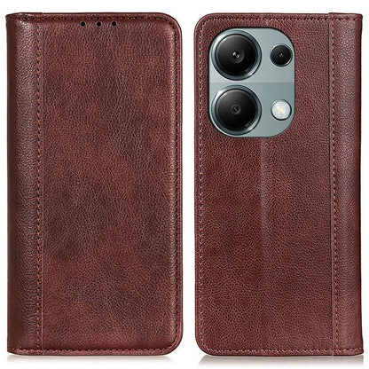 For Xiaomi Redmi Note 13 4G Protective Cover Split Leather Litchi Texture Phone Case