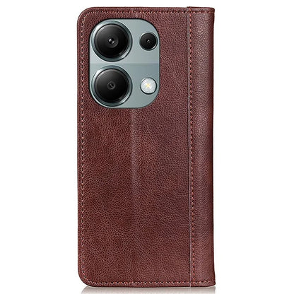 For Xiaomi Redmi Note 13 4G Protective Cover Split Leather Litchi Texture Phone Case