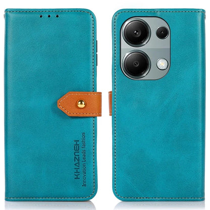 KHAZNEH For Xiaomi Redmi Note 13 4G Leather Case Golden Magnetic Buckle Protective Phone Cover