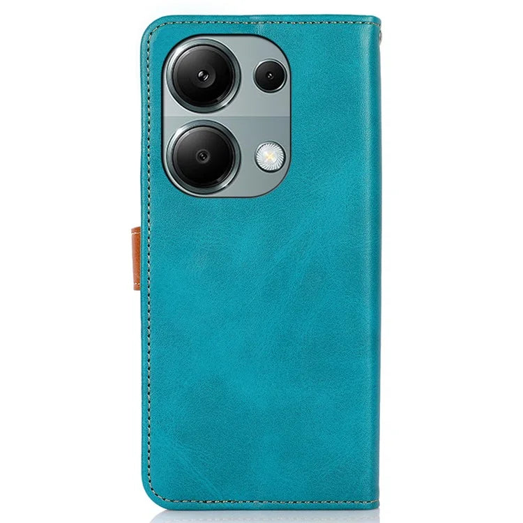 KHAZNEH For Xiaomi Redmi Note 13 4G Leather Case Golden Magnetic Buckle Protective Phone Cover