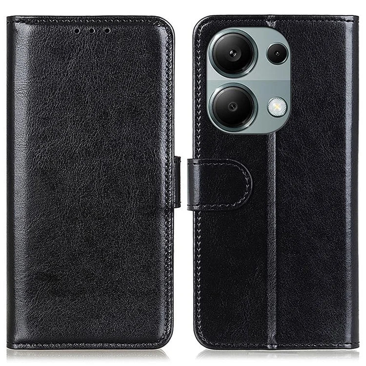 For Xiaomi Redmi Note 13 Pro 4G / Poco M6 Pro 4G Case Crazy Horse Texture Leather Phone Cover Wallet