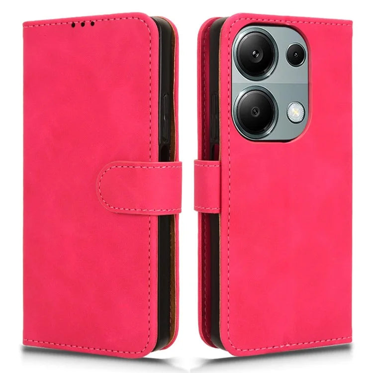 For Xiaomi Redmi Note 13 Pro 4G / Poco M6 Pro 4G Case PU Leather Skin-touch Protective Folio Phone Cover