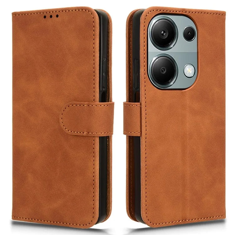 For Xiaomi Redmi Note 13 Pro 4G / Poco M6 Pro 4G Case PU Leather Skin-touch Protective Folio Phone Cover