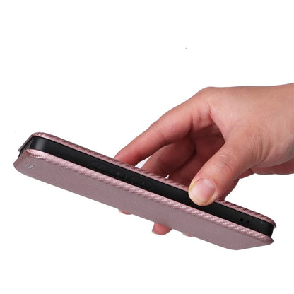 For Xiaomi Redmi Note 13 4G Leather Case Carbon Fiber Texture Phone Cover Magnetic Shock Absorbing