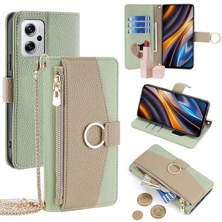 Leather Case for Xiaomi Redmi Note 11T Pro 5G / Note 11T Pro+ 5G / K50i 5G / Note 12T Pro 5G / Poco X4 GT 5G Crossbody Phone Cover