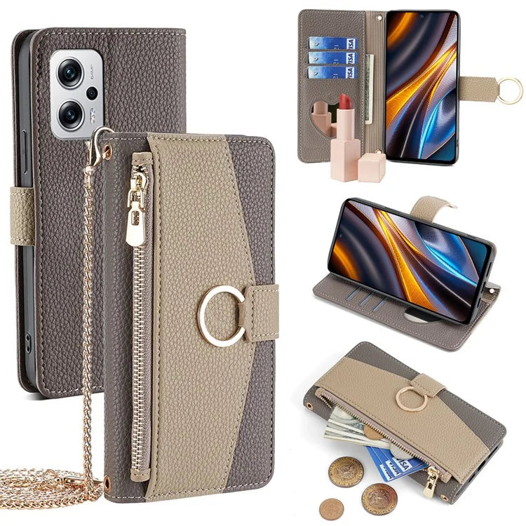 Leather Case for Xiaomi Redmi Note 11T Pro 5G / Note 11T Pro+ 5G / K50i 5G / Note 12T Pro 5G / Poco X4 GT 5G Crossbody Phone Cover