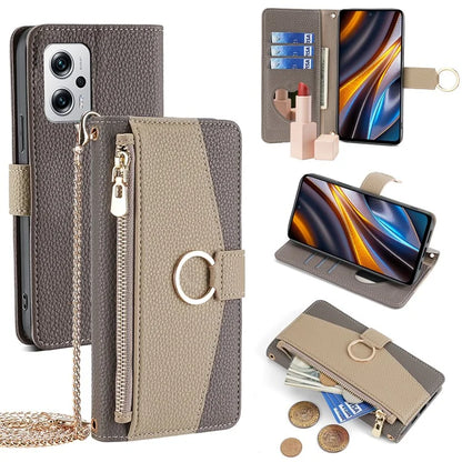 Leather Case for Xiaomi Redmi Note 11T Pro 5G / Note 11T Pro+ 5G / K50i 5G / Note 12T Pro 5G / Poco X4 GT 5G Crossbody Phone Cover