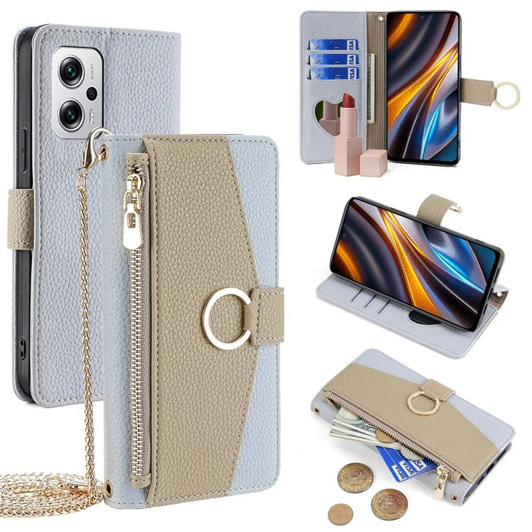Leather Case for Xiaomi Redmi Note 11T Pro 5G / Note 11T Pro+ 5G / K50i 5G / Note 12T Pro 5G / Poco X4 GT 5G Crossbody Phone Cover