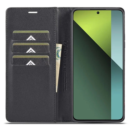 LC.IMEEKE For Xiaomi Redmi Note 13 Pro 5G / Poco X6 5G Leather Case Carbon Fiber Texture Wallet Stand Cover