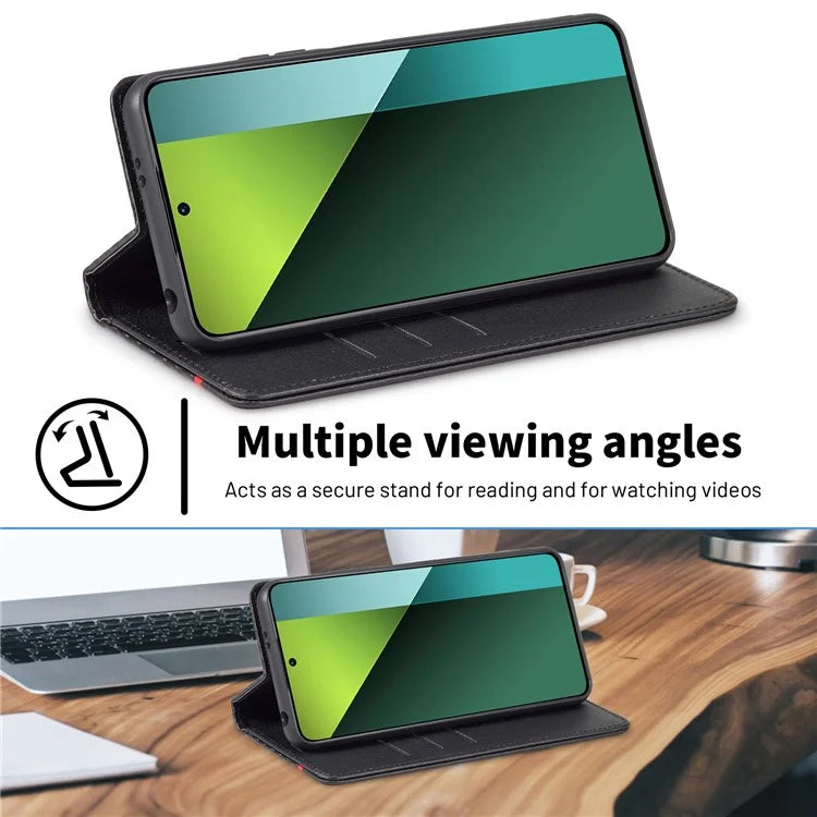 LC.IMEEKE For Xiaomi Redmi Note 13 Pro 5G / Poco X6 5G Leather Case Carbon Fiber Texture Wallet Stand Cover