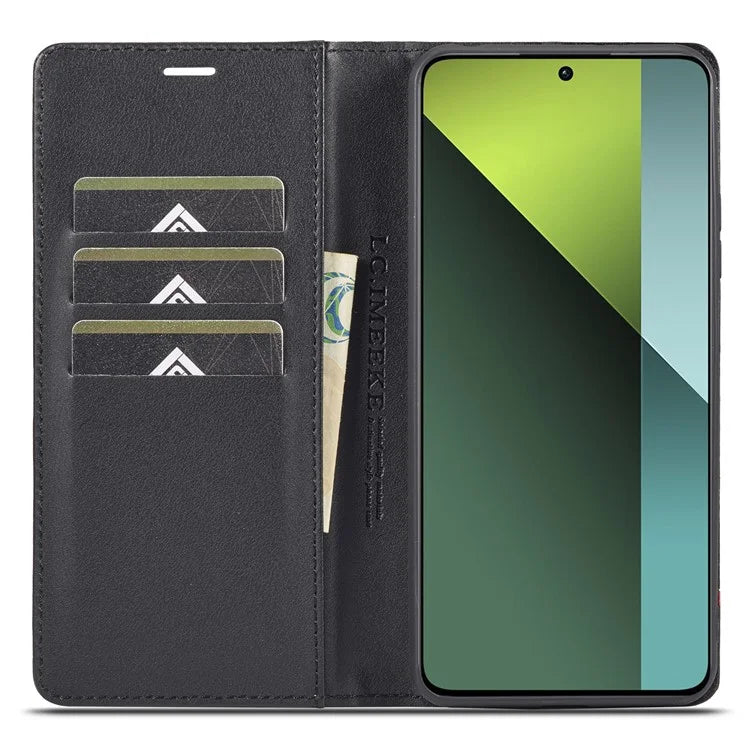 LC.IMEEKE For Xiaomi Redmi Note 13 Pro 5G / Poco X6 5G Leather Case Carbon Fiber Texture Wallet Stand Cover