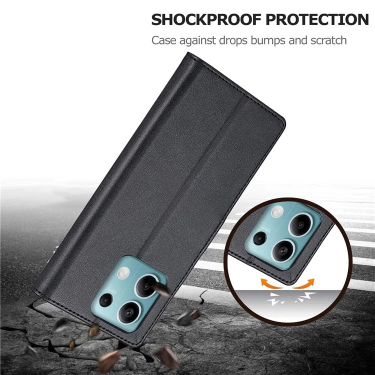 LC.IMEEKE For Xiaomi Redmi Note 13 Pro 5G / Poco X6 5G Case Wallet Stand Calf Texture Leather Phone Cover