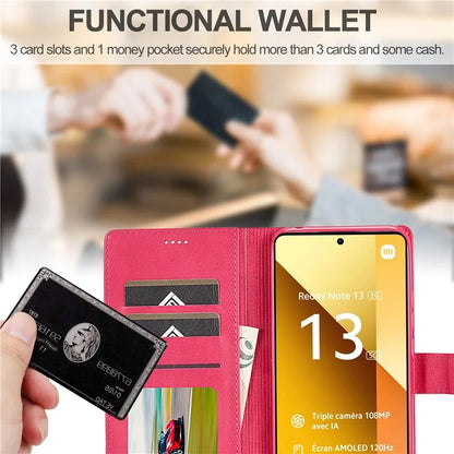 LC.IMEEKE For Xiaomi Redmi Note 13 Pro 5G / Poco X6 5G Case Wallet Stand Calf Texture Leather Phone Cover