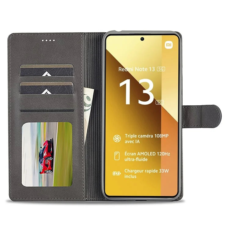 LC.IMEEKE For Xiaomi Redmi Note 13 Pro 5G / Poco X6 5G Case Wallet Stand Calf Texture Leather Phone Cover