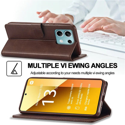 LC.IMEEKE For Xiaomi Redmi Note 13 Pro 5G / Poco X6 5G Case Wallet Stand Calf Texture Leather Phone Cover