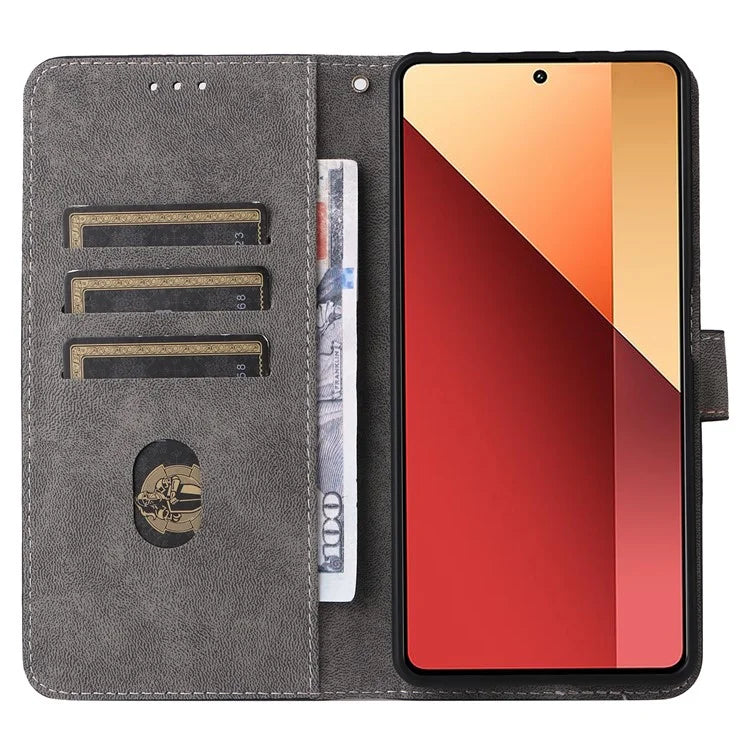 For Xiaomi Redmi Note 13 Pro 4G / Poco M6 Pro 4G Case with Strap RFID Blocking PU Leather Cover Stand