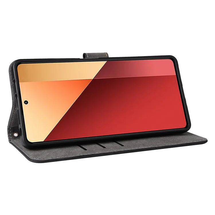 For Xiaomi Redmi Note 13 Pro 4G / Poco M6 Pro 4G Case with Strap RFID Blocking PU Leather Cover Stand