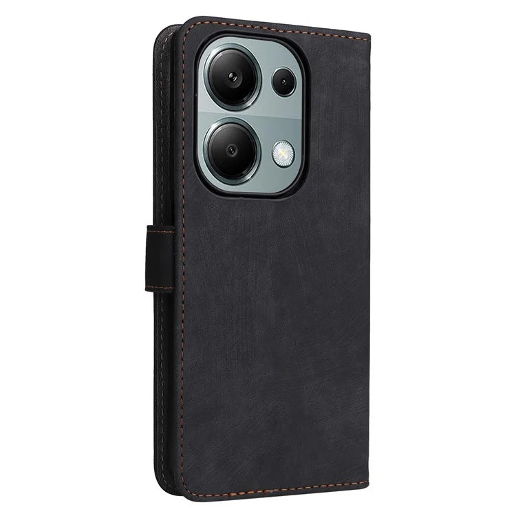 For Xiaomi Redmi Note 13 Pro 4G / Poco M6 Pro 4G Case with Strap RFID Blocking PU Leather Cover Stand