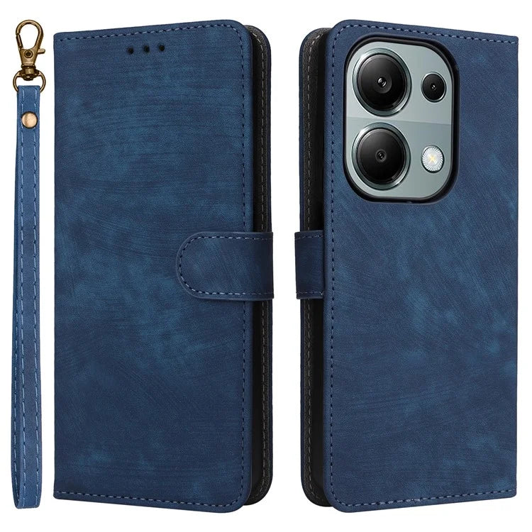 For Xiaomi Redmi Note 13 Pro 4G / Poco M6 Pro 4G Case with Strap RFID Blocking PU Leather Cover Stand