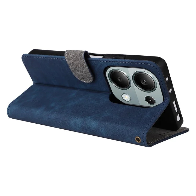 For Xiaomi Redmi Note 13 Pro 4G / Poco M6 Pro 4G Case with Strap RFID Blocking PU Leather Cover Stand