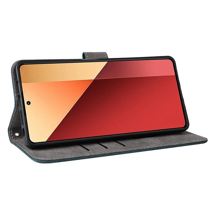 For Xiaomi Redmi Note 13 Pro 4G / Poco M6 Pro 4G Case with Strap RFID Blocking PU Leather Cover Stand