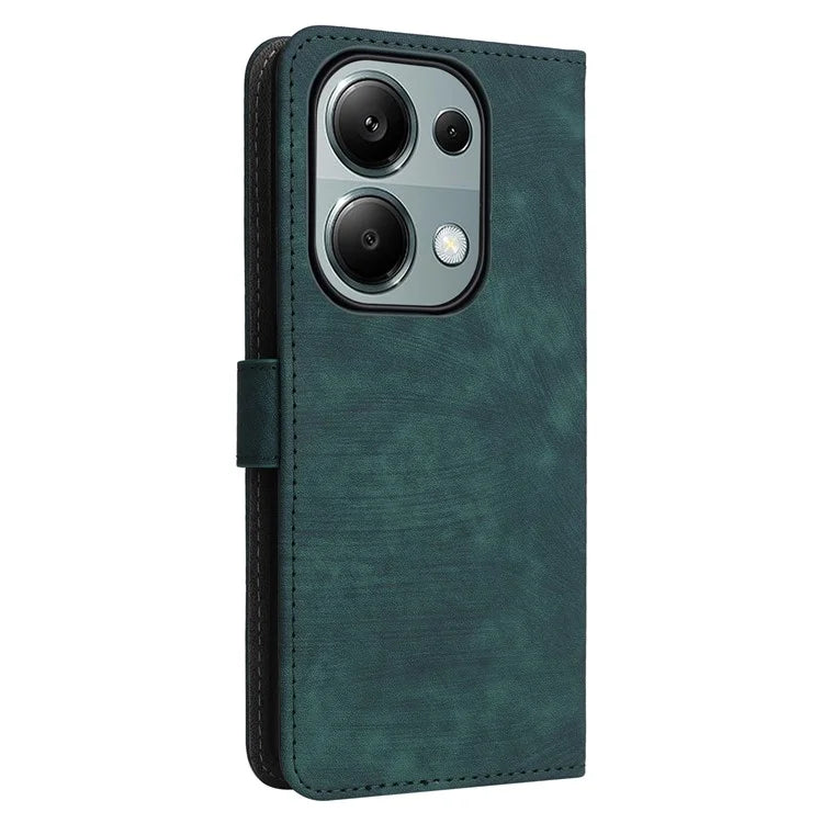 For Xiaomi Redmi Note 13 Pro 4G / Poco M6 Pro 4G Case with Strap RFID Blocking PU Leather Cover Stand