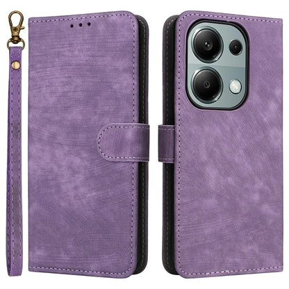 For Xiaomi Redmi Note 13 Pro 4G / Poco M6 Pro 4G Case with Strap RFID Blocking PU Leather Cover Stand