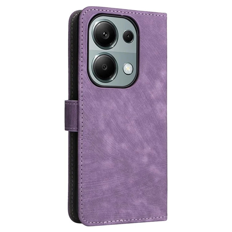 For Xiaomi Redmi Note 13 Pro 4G / Poco M6 Pro 4G Case with Strap RFID Blocking PU Leather Cover Stand