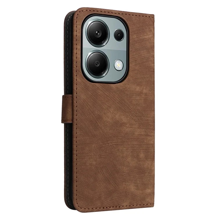 For Xiaomi Redmi Note 13 Pro 4G / Poco M6 Pro 4G Case with Strap RFID Blocking PU Leather Cover Stand