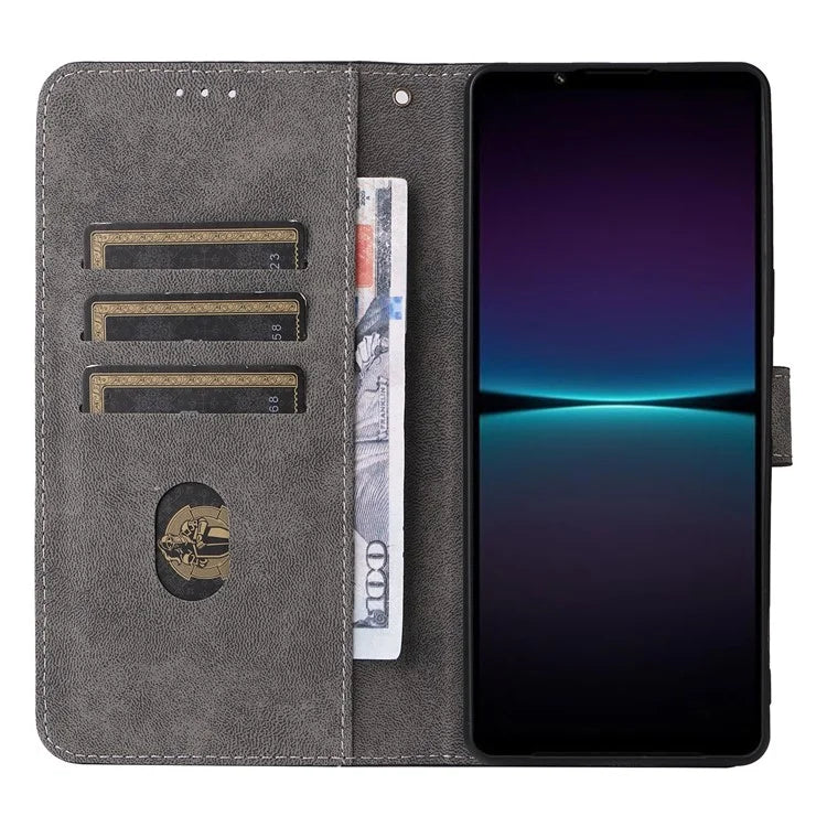 For Sony Xperia 1 IV 5G Wallet Case RFID Blocking PU Leather Cover Stand with Strap