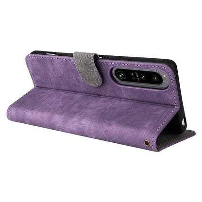 For Sony Xperia 1 IV 5G Wallet Case RFID Blocking PU Leather Cover Stand with Strap