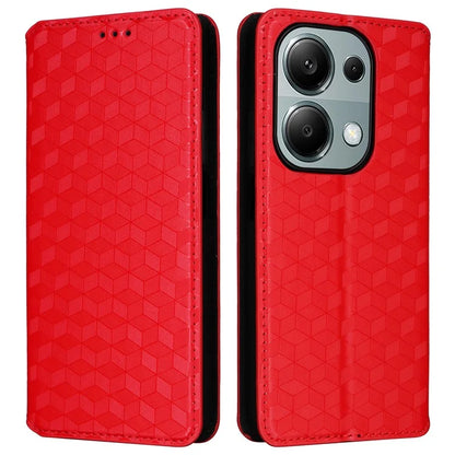 For Xiaomi Redmi Note 13 Pro 4G / Poco M6 Pro 4G Case Rhombus Imprinted Stand View Phone Cover