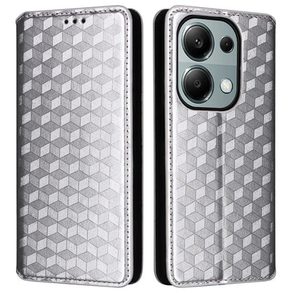 For Xiaomi Redmi Note 13 Pro 4G / Poco M6 Pro 4G Case Rhombus Imprinted Stand View Phone Cover