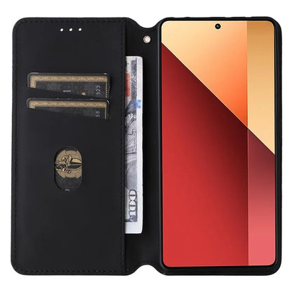 For Xiaomi Redmi Note 13 Pro 4G / Poco M6 Pro 4G Case Rhombus Imprinted Stand View Phone Cover