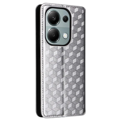 For Xiaomi Redmi Note 13 Pro 4G / Poco M6 Pro 4G Case Rhombus Imprinted Stand View Phone Cover