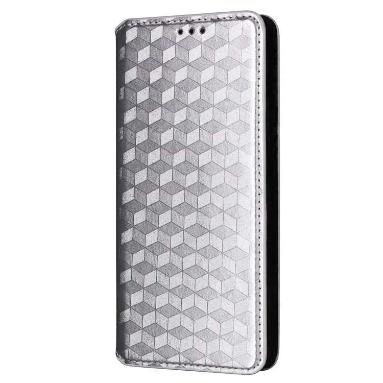 For Xiaomi Redmi Note 13 Pro 4G / Poco M6 Pro 4G Case Rhombus Imprinted Stand View Phone Cover
