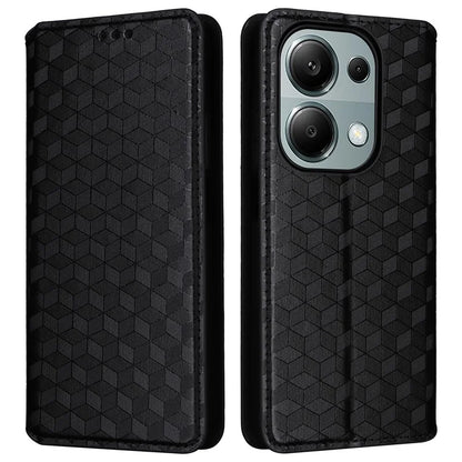 For Xiaomi Redmi Note 13 Pro 4G / Poco M6 Pro 4G Case Rhombus Imprinted Stand View Phone Cover