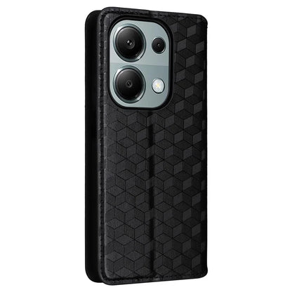 For Xiaomi Redmi Note 13 Pro 4G / Poco M6 Pro 4G Case Rhombus Imprinted Stand View Phone Cover