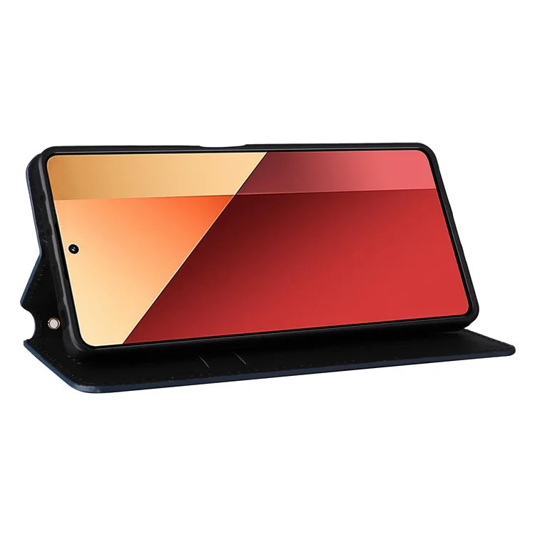 For Xiaomi Redmi Note 13 Pro 4G / Poco M6 Pro 4G Case Rhombus Imprinted Stand View Phone Cover