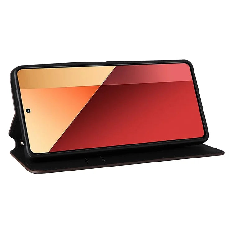 For Xiaomi Redmi Note 13 Pro 4G / Poco M6 Pro 4G Case Rhombus Imprinted Stand View Phone Cover