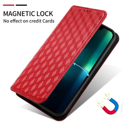 For Xiaomi Redmi Note 13 Pro 4G / Poco M6 Pro 4G Case Rhombus Imprinted Stand View Phone Cover
