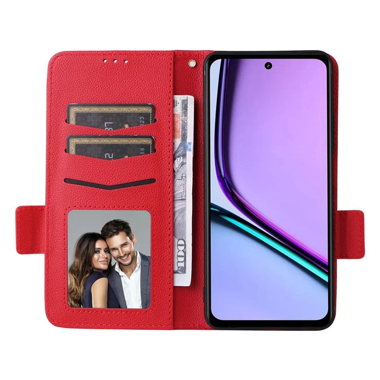 For Realme C67 4G Wallet Phone Case PU Leather Magnetic Clasp Cover