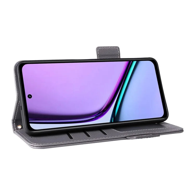 For Realme C67 4G Wallet Phone Case PU Leather Magnetic Clasp Cover