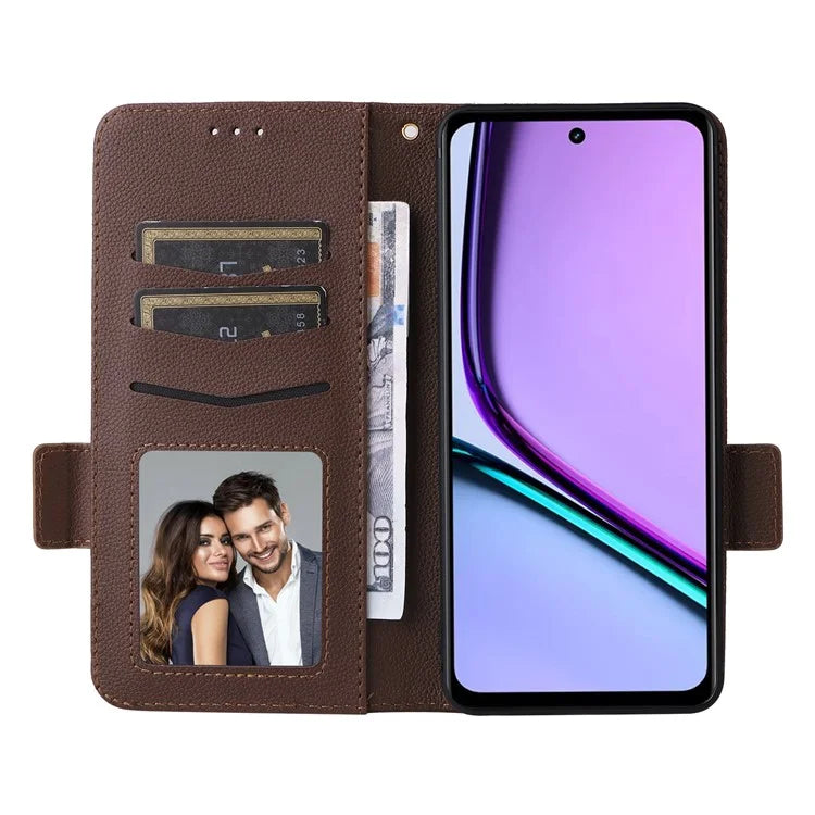 For Realme C67 4G Wallet Phone Case PU Leather Magnetic Clasp Cover
