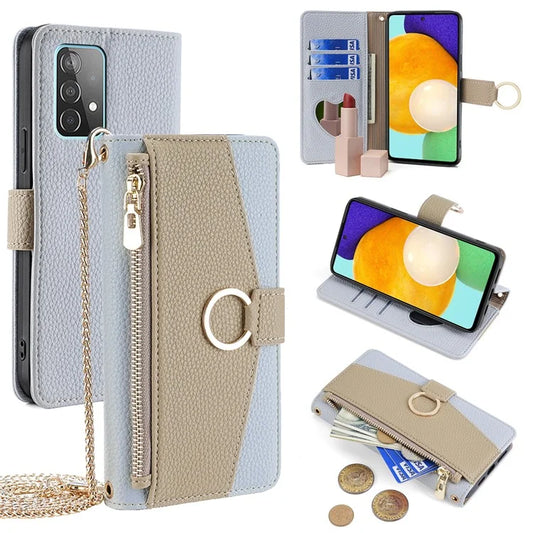 For Samsung Galaxy A52 4G / 5G / A52s 5G Crossbody Case PU Leather Zipper Phone Cover