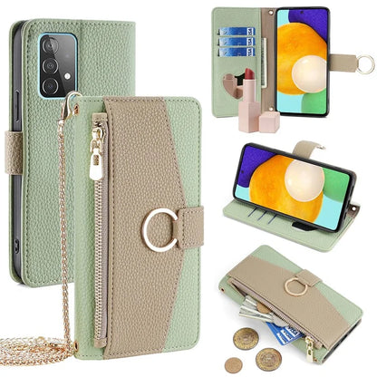 For Samsung Galaxy A52 4G / 5G / A52s 5G Crossbody Case PU Leather Zipper Phone Cover