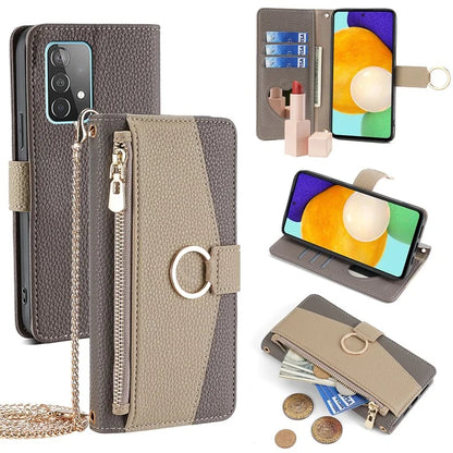 For Samsung Galaxy A52 4G / 5G / A52s 5G Crossbody Case PU Leather Zipper Phone Cover