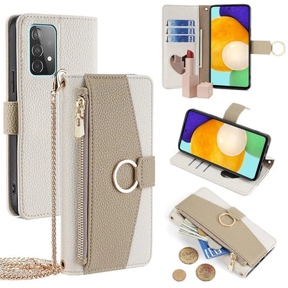 For Samsung Galaxy A52 4G / 5G / A52s 5G Crossbody Case PU Leather Zipper Phone Cover
