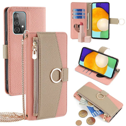 For Samsung Galaxy A52 4G / 5G / A52s 5G Crossbody Case PU Leather Zipper Phone Cover