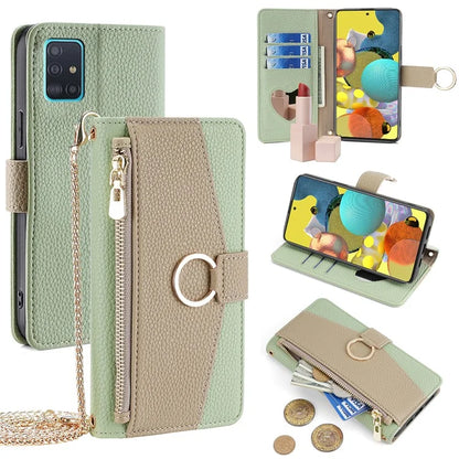 For Samsung Galaxy A51 5G SM-A516 Wallet Case Zipper PU Leather Crossbody Phone Cover